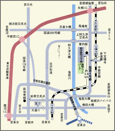 栃木県民ゴルフ場MAP