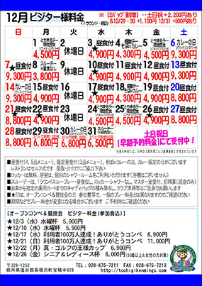 ビジター様特別料金　2025年12月（PDF）